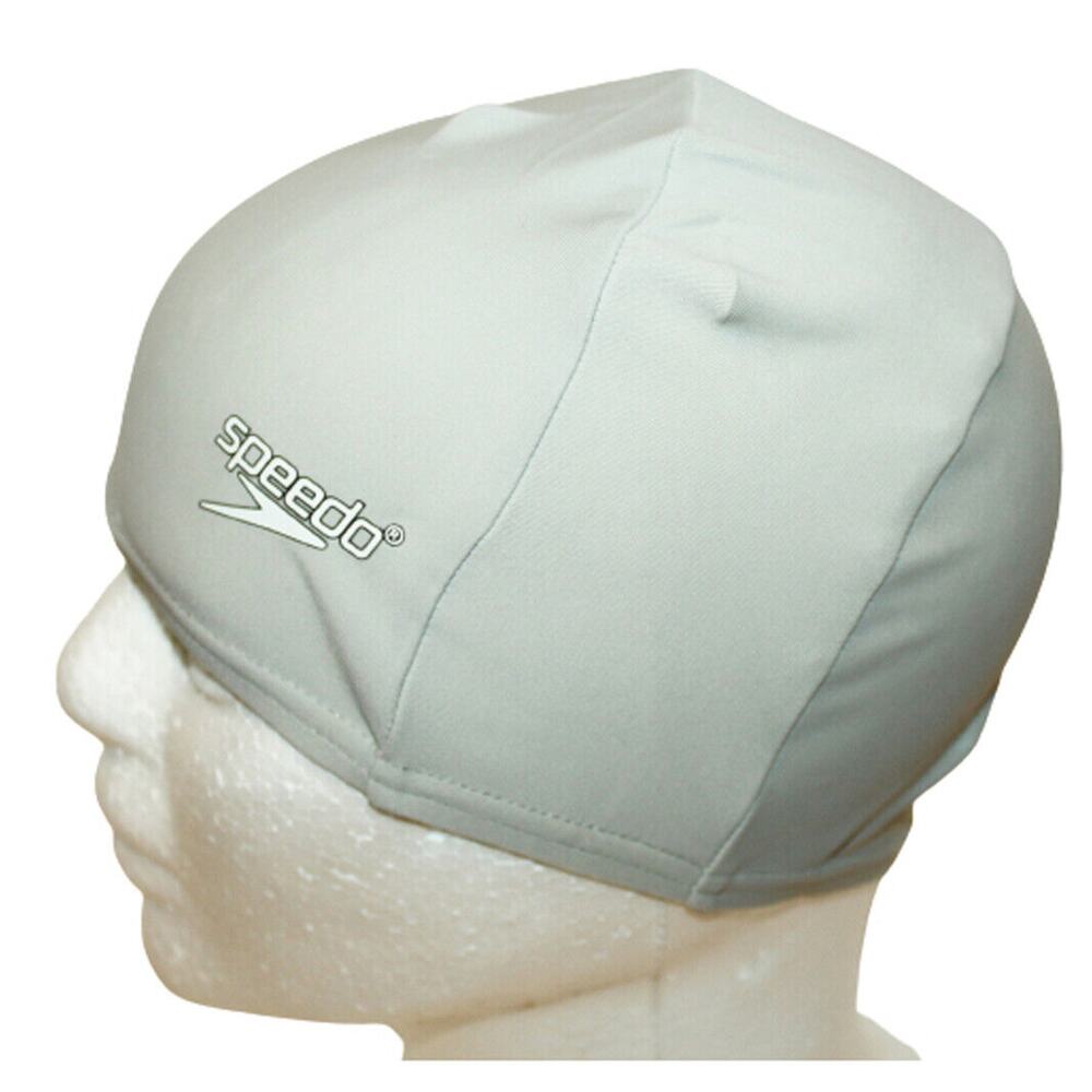 Gray Silver Speedo Lycra Swim Cap - Stretch + UV Sun Protection - Adult One Size